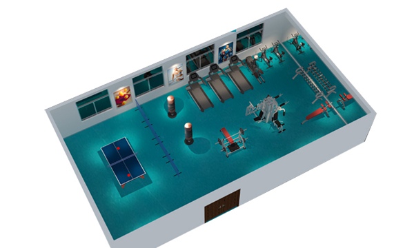 150平方健身房配置方案-广西熊猫体育体育健身器材有限公司