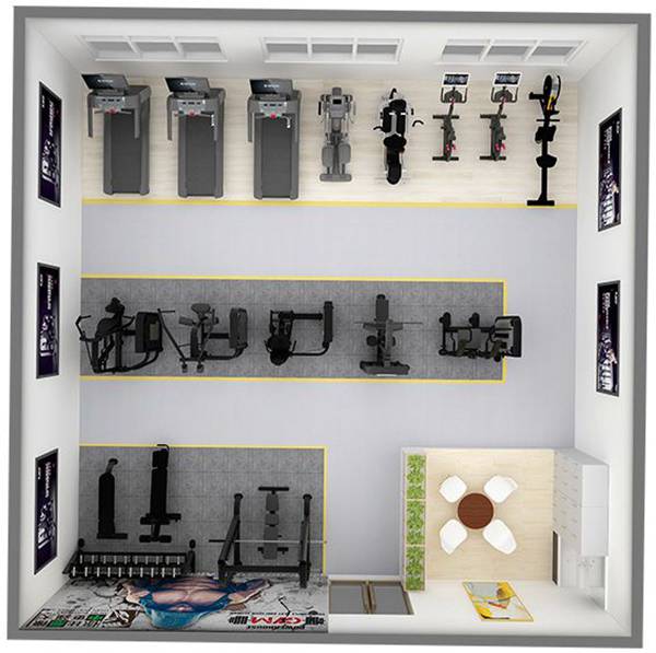 100平方健身房配置方案-广西熊猫体育体育健身器材有限公司