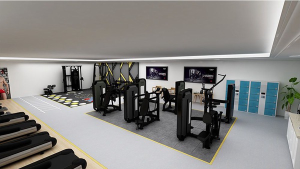 120平方健身房配置方案-广西熊猫体育体育健身器材有限公司