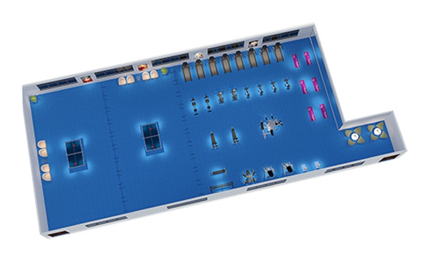 150平方健身房配置方案-广西熊猫体育体育健身器材有限公司